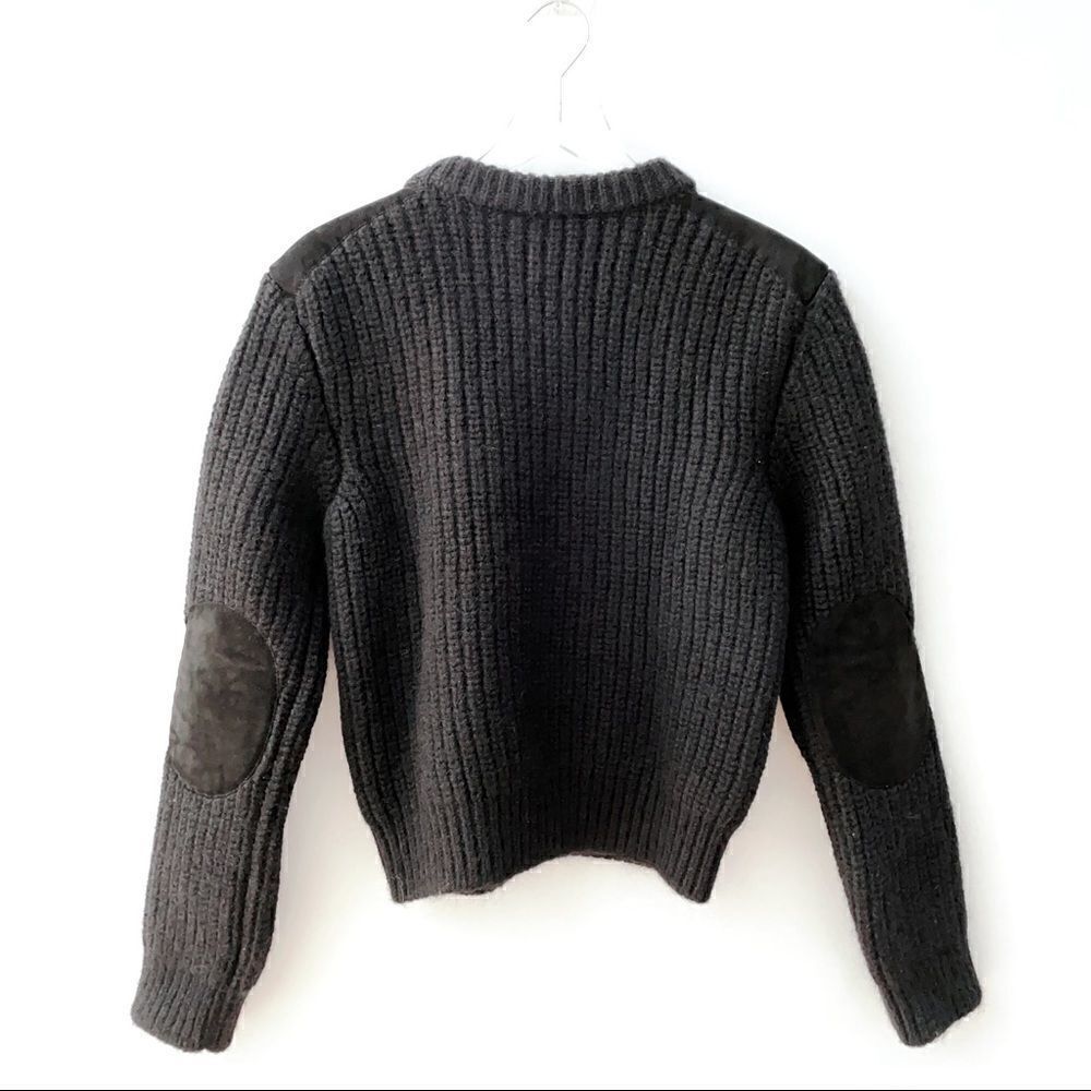 ⭕️ YSL SAINT LAURENT Sweater Black Wool Suede - Picture 7 of 12